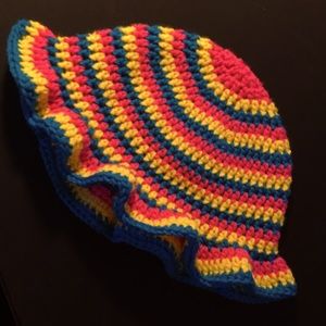 kidcore crochet striped hat